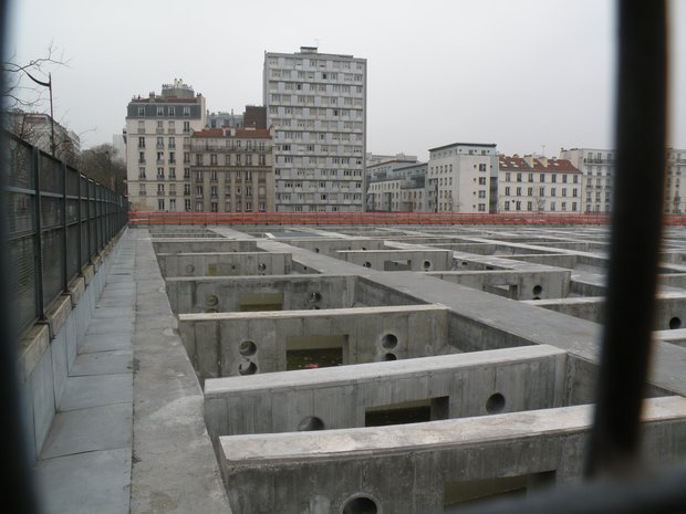  Tolbiac-Chevaleret, vue du chantier de couverture des voies